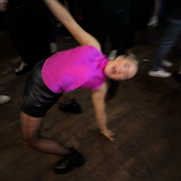 Pink High-neck Completely Open Back Tank - 100% Silk - Picture 4 of 4